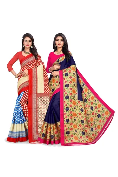 Combo of 2 SVB Multicolour Silk  Saree