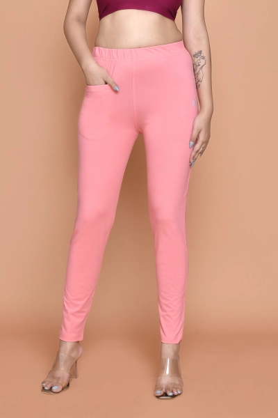 Women Slim Fit Slub Cotton Straight Pant