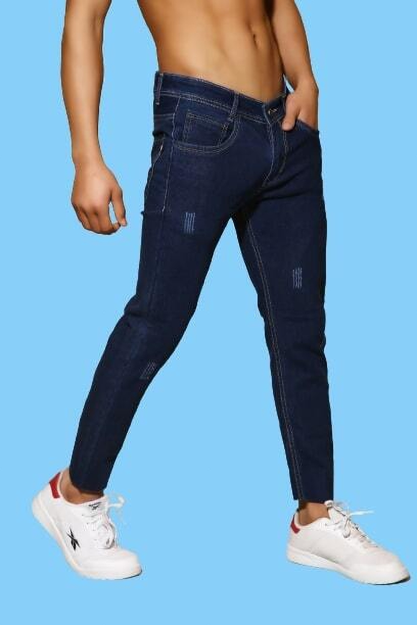 Slim Fit Blue Denim Jeans For Men