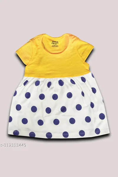 Little Smart Mustard Color Frock for Baby Girls