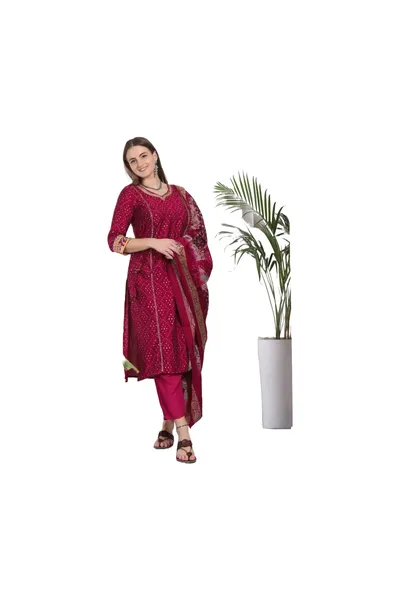 Women Pure Cotton Kurta Salwar Dupatta Set