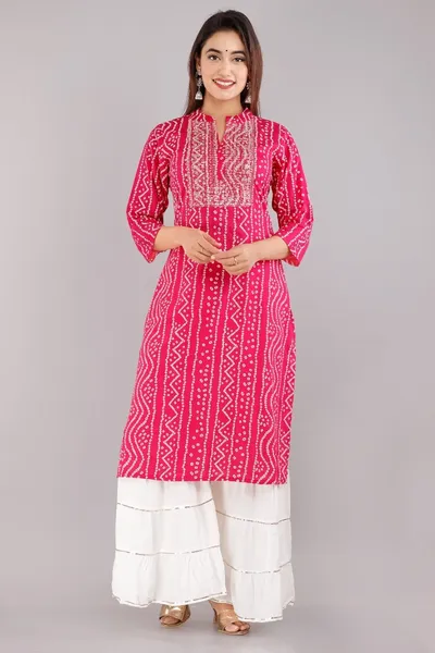 Women Rose Pink Printed Kurta Set