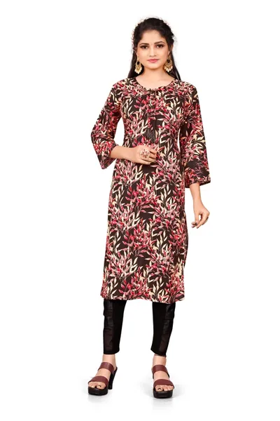 Cotton  Printed Straight Kurta For Women