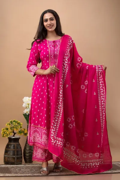 Elegant Pink Embroidered Salwar Kameez with Dupatta