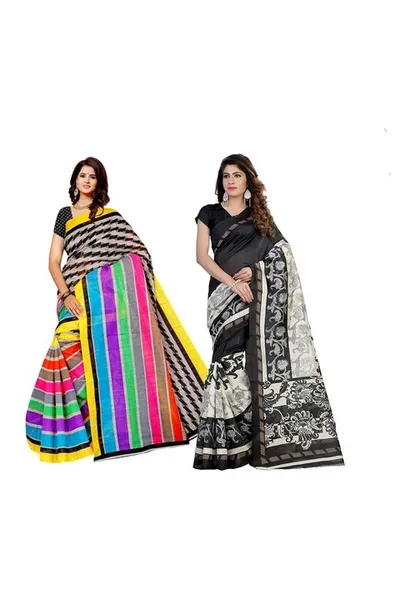 Combo of 2 SVB Multicolour Silk  Sarees