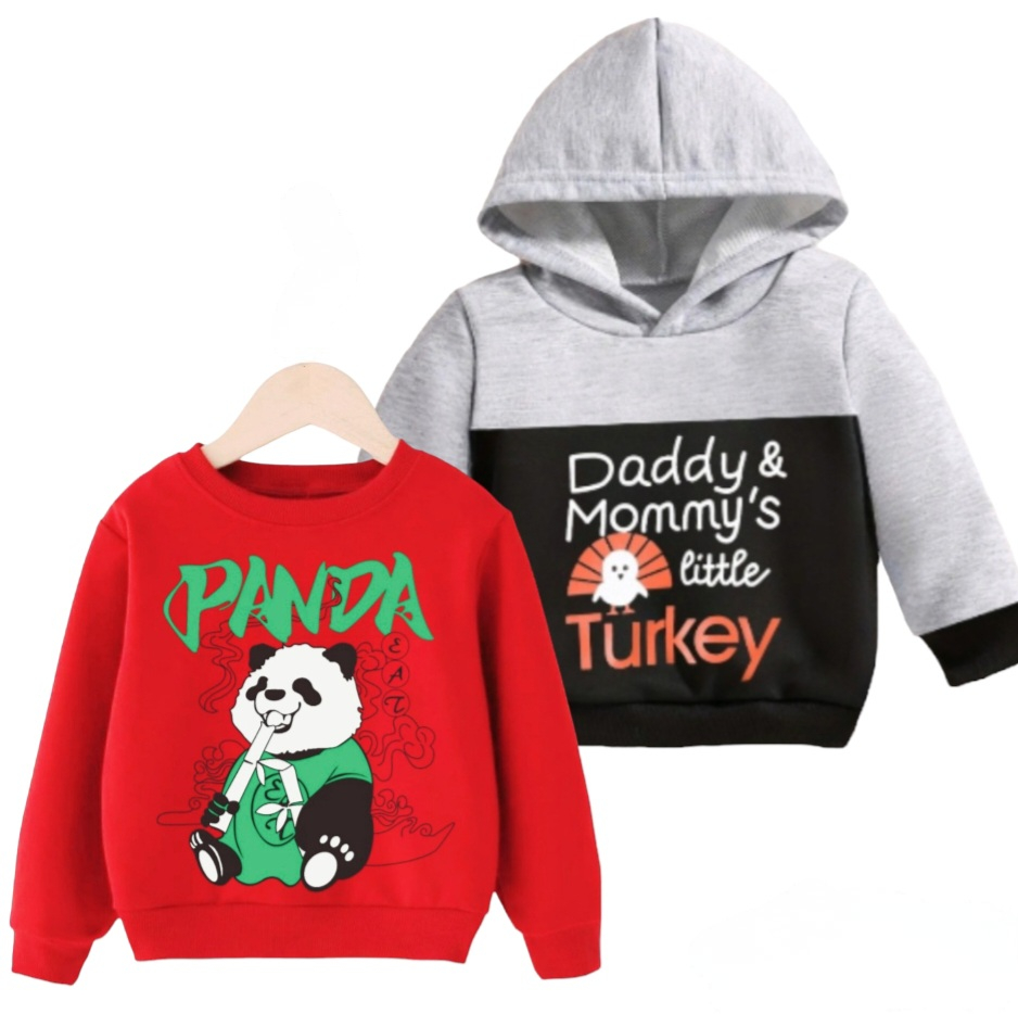 Girls & Boys Comfortable Hoodie and Sweatshirt Pack Of 2