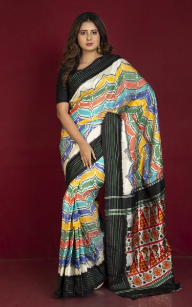 Handwoven Designer Rangkart Ikkat Pochampally Silk Saree