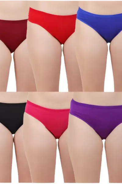 Camaleon Premium Multicolor5 Inner Solid Panty Pack of 6(Assorted)