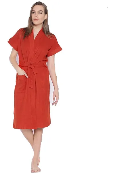 Cotton Half Sleeves Bathrobe For Women