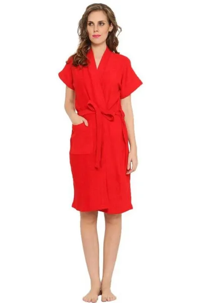 Cotton Half Sleeves Bathrobe For Women