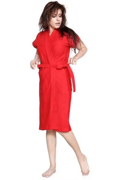 Cotton Half Sleeves Bathrobe For Women