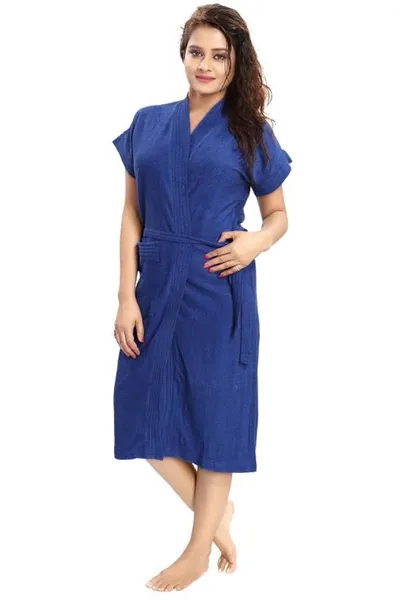 Cotton Half Sleeves Bathrobe For Women