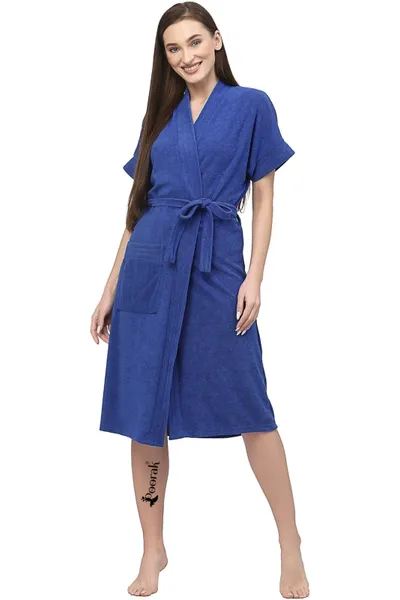 Terry Women Bath robe Fit Upto 42 inches chest - Royal Blue