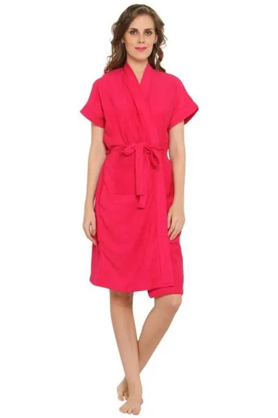 Cotton Half Sleeves Bathrobe For Women