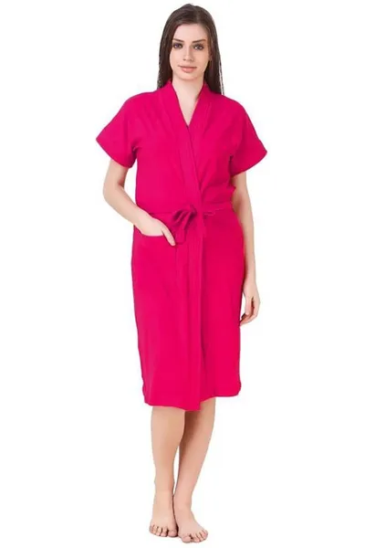 Cotton Half Sleeves Bathrobe For Women