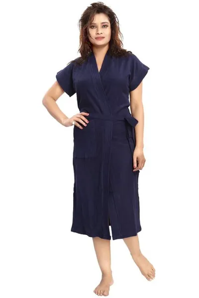 Cotton Half Sleeves Bathrobe For Women