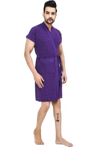 Terry Bath robe For Men Fit Upto 42 inches Purple