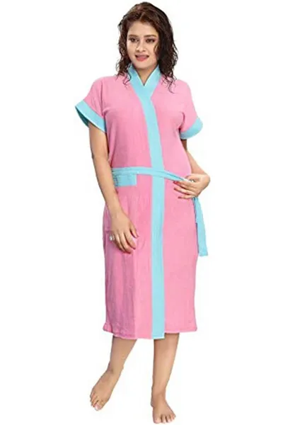 Bath Robe Solid Pattern Size fit upto 44 inches