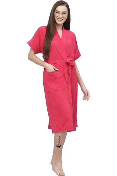 Terry Bath robe For Women Fit Upto 42 inches chest - Gajri