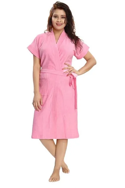 Bath Robe Solid Pattern Size fit upto 44 inches