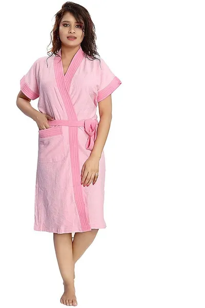 Bath Robe Solid Pattern Size fit upto 44 inches