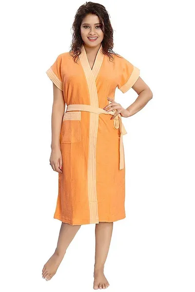 Bath Robe Solid Pattern Size fit upto 44 inches