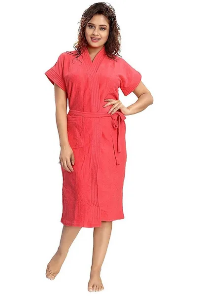 Bath Robe Solid Pattern Size fit upto 44 inches