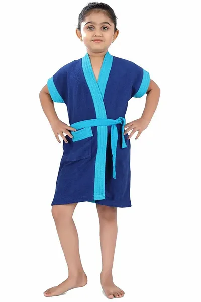 Terry Kids Bathrobe 7-8 Years Blue Ferozi