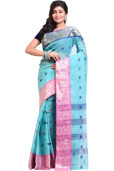 Multicolor Tant Handloom Pure Cotton Saree