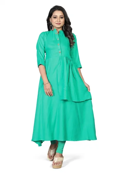 Women's A-Line Striped  Designer Kurti For Women