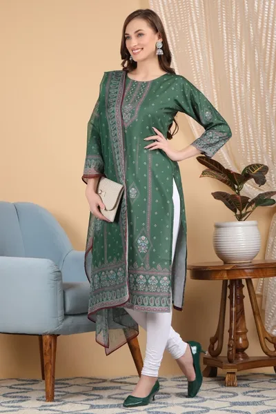 Women's Beautiful Print Regular Straight Digital Print Kurta Set with Dupatta