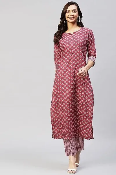  SVB Women Cotton Blend Kurta and Pant Set