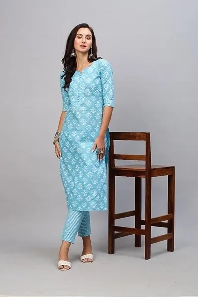  SVB Women Cotton Blend Kurta and Pant Set