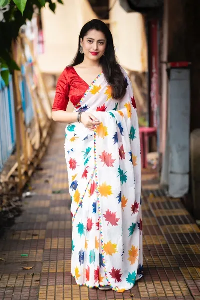 Maple Georgette Saree With Silk Blouse