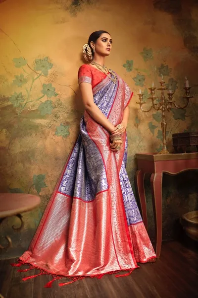 Kanjivaram Soft Silk Saree With Silk Blouse