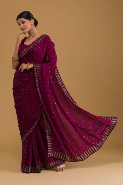 Faux Georgette Sequence Work Saree