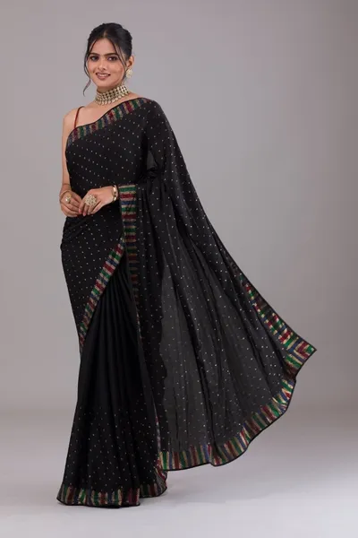 Faux Georgette Sequence Work Saree