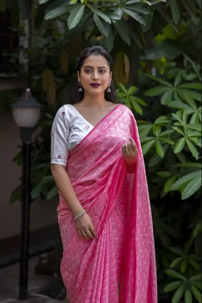 Self Jaquard Saree