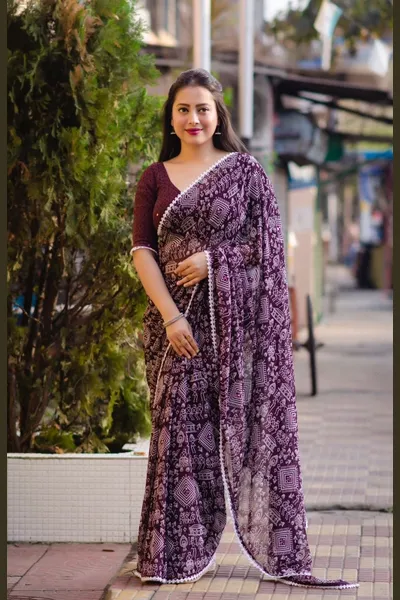 Soft Georgette Worli Print Saree