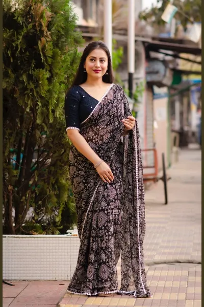 Soft Georgette Worli Print Saree