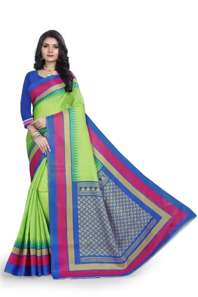 SVB Saree Green  Colour Khadi Silk Saree With Blouse Piece