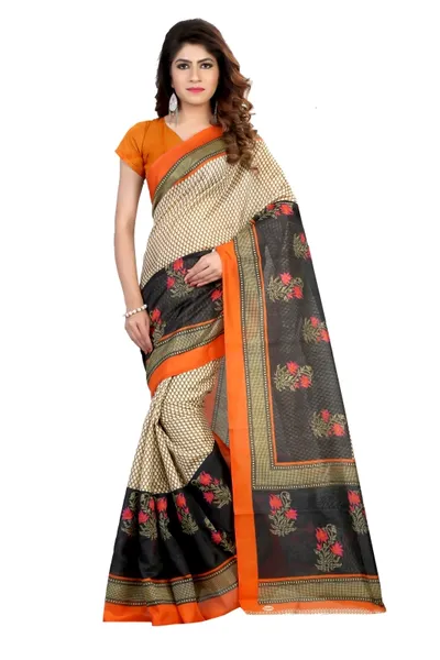 SVB Multicolour Bhagalpuri Silk Saree With Blouse Piece