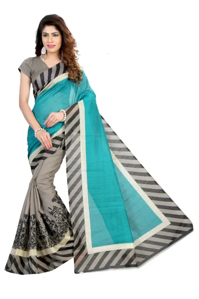 SVB  Multicolour Bhagalpuri Silk Saree With Blouse Piece