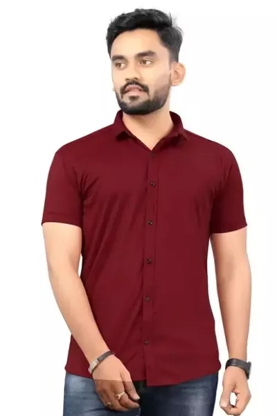 Maroon Casual Wear Regular Fit Shirt For Men