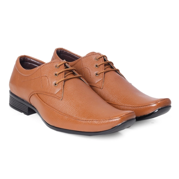 Men's Faux Leather Office Wear Derby Formal Lace-Up Shoes