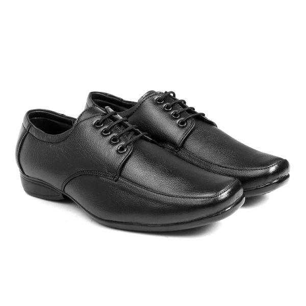 Men's Black Leather Office Wear Formal Derby Shoes