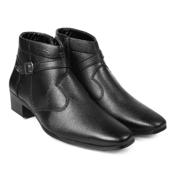 Men's Height Increasing Elevator Formal Strap and Buckle Boot