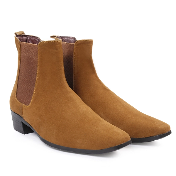 Men's Height Increasing Elevator Suede Material Casual Chelsea Boot