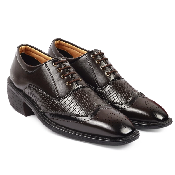 Men's Height Increasing Elevator Formal Brouge Lace-up Shoes