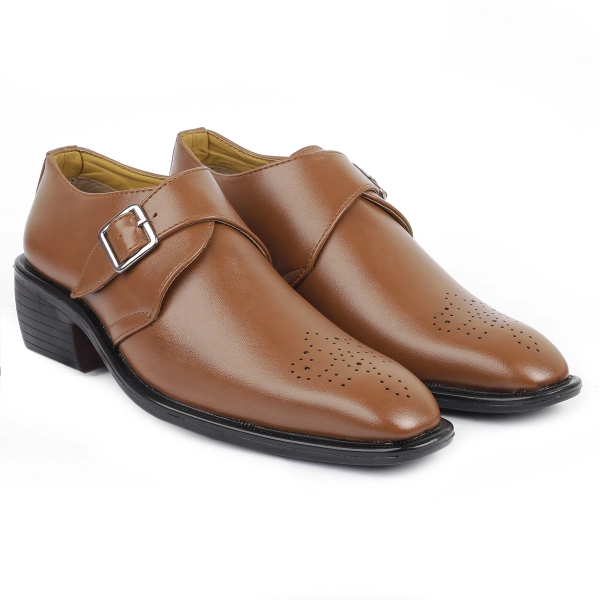 Men's Height Increasing Elevator Formal Monk Slip-on Shoes